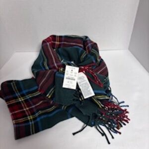 J. Crew Warm Spruce Multi Scarf with Fringe NWT OS